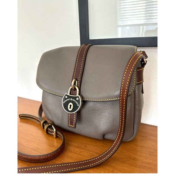 Dooney & Bourke Gray Leather Crossbody Bag - Picture 4 of 8